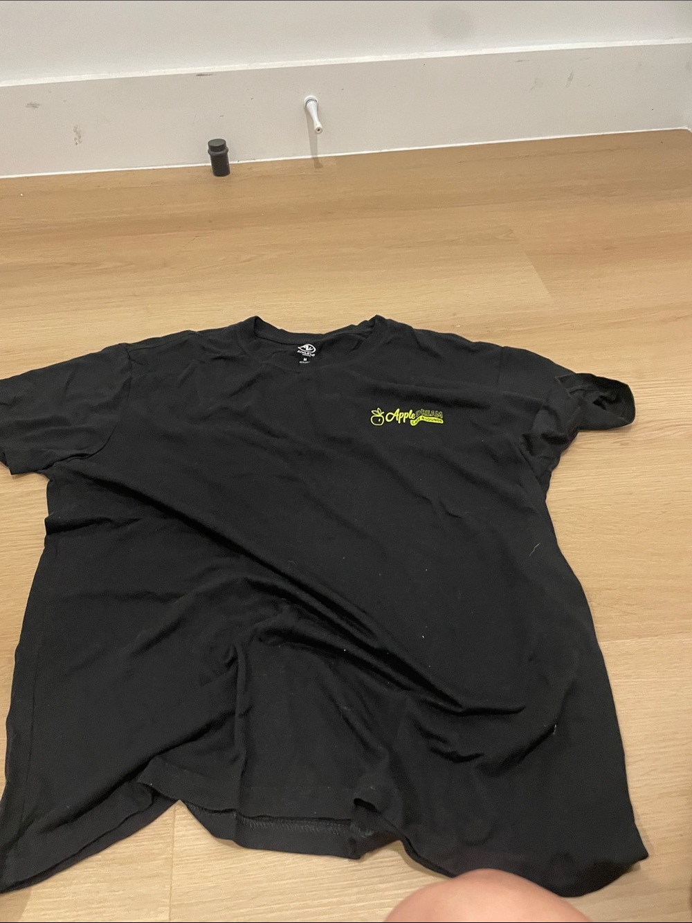 Athletic Works Black Short Sleeve Tee with Neon Green Logo